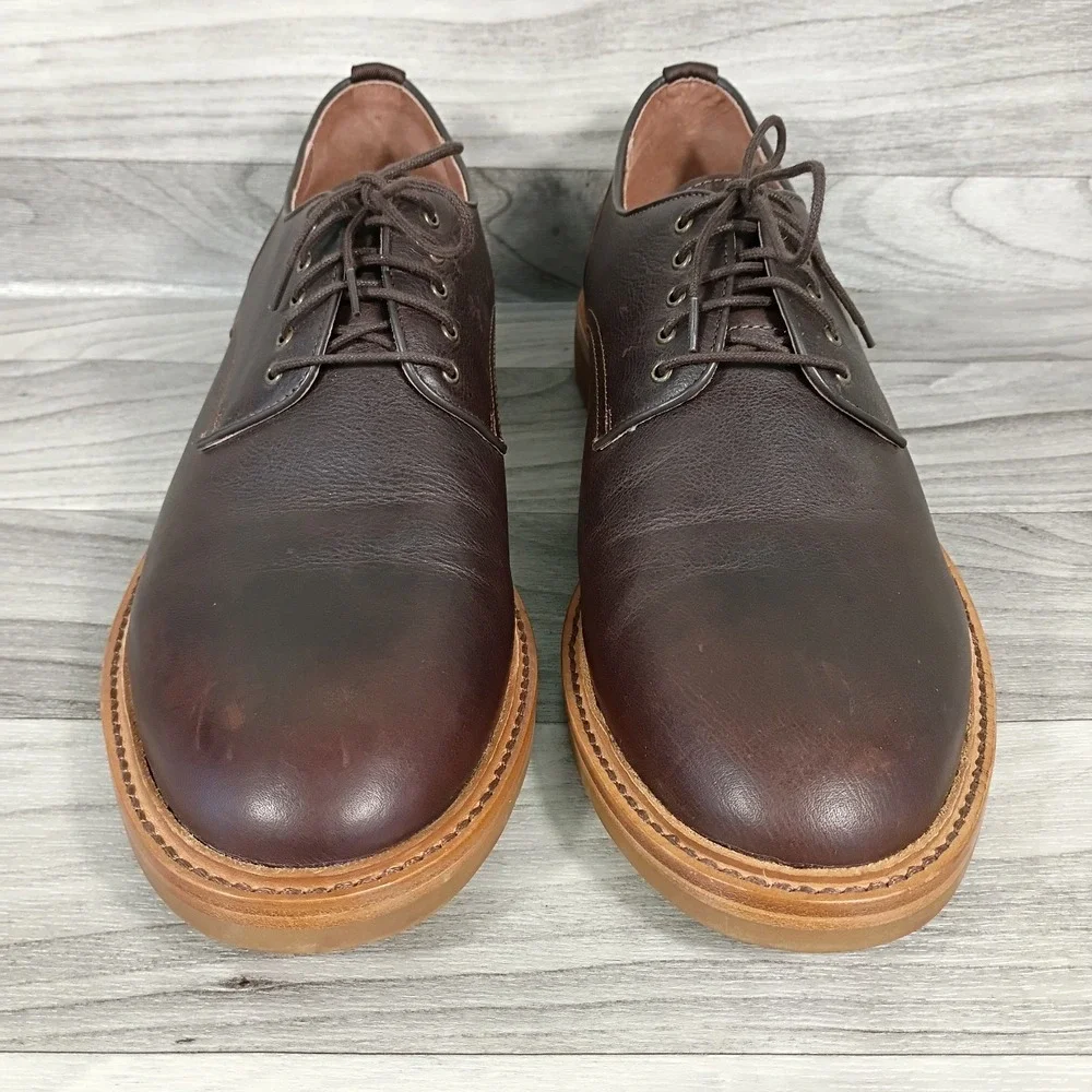 Warfield & Grand Mens Brown Leather Cap Toe Oxford Dress Shoes‎ Size 12